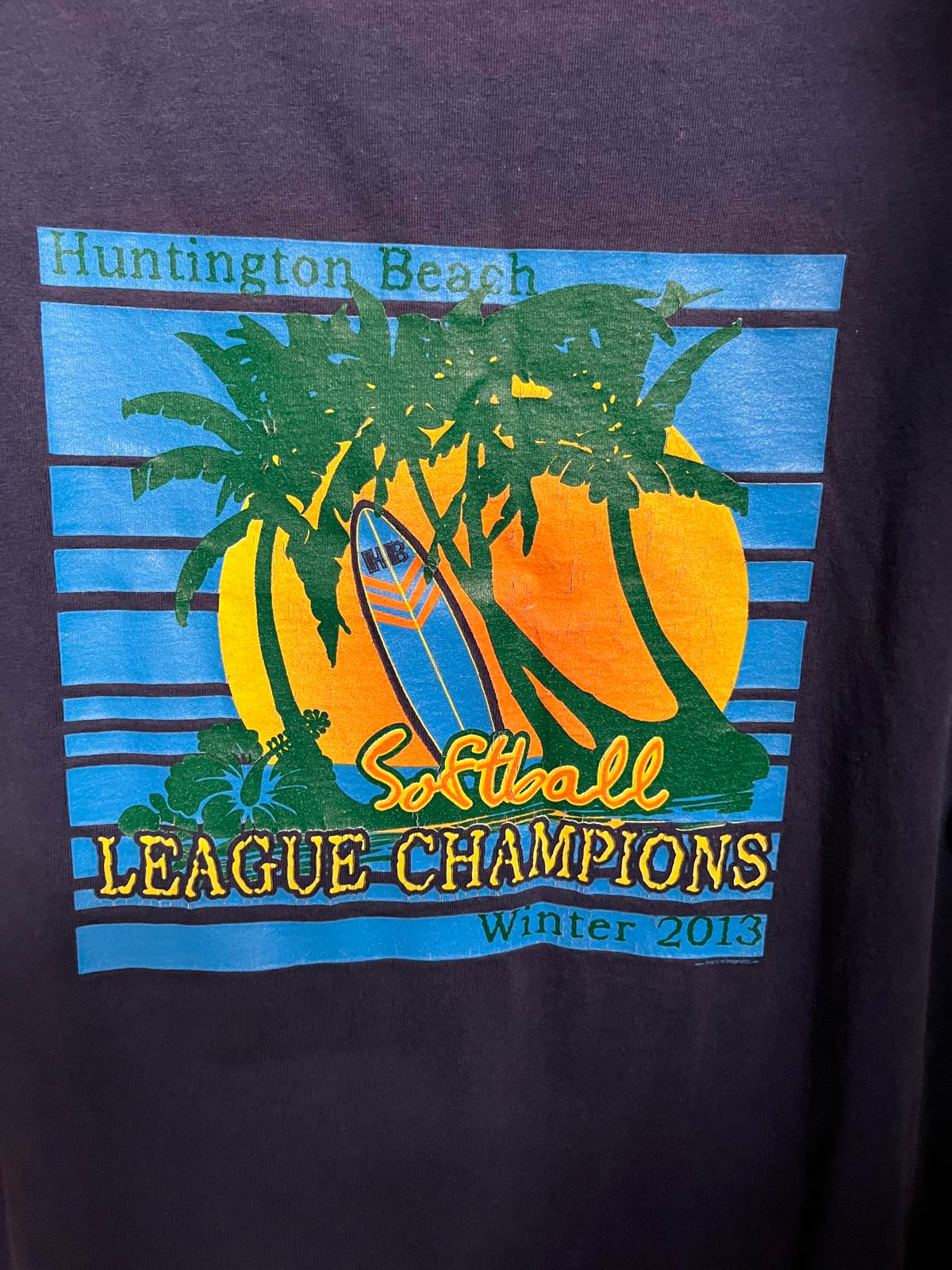 Huntington Beach City Seal Logo Vintage Surfboard / Softball