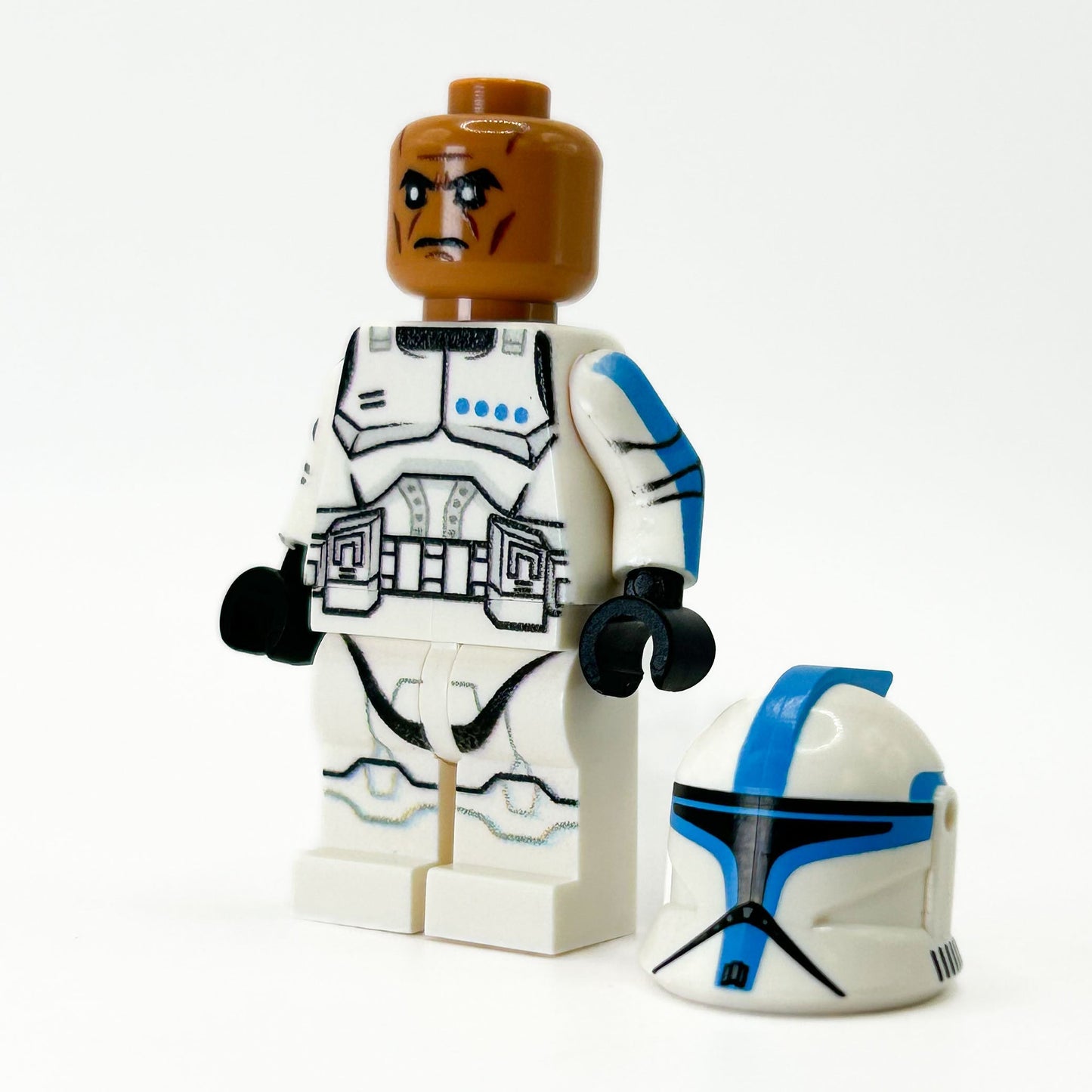 Custom Lieutenant Clone Trooper (Dark Azure, Phase 1) Minifig made using LEGO parts