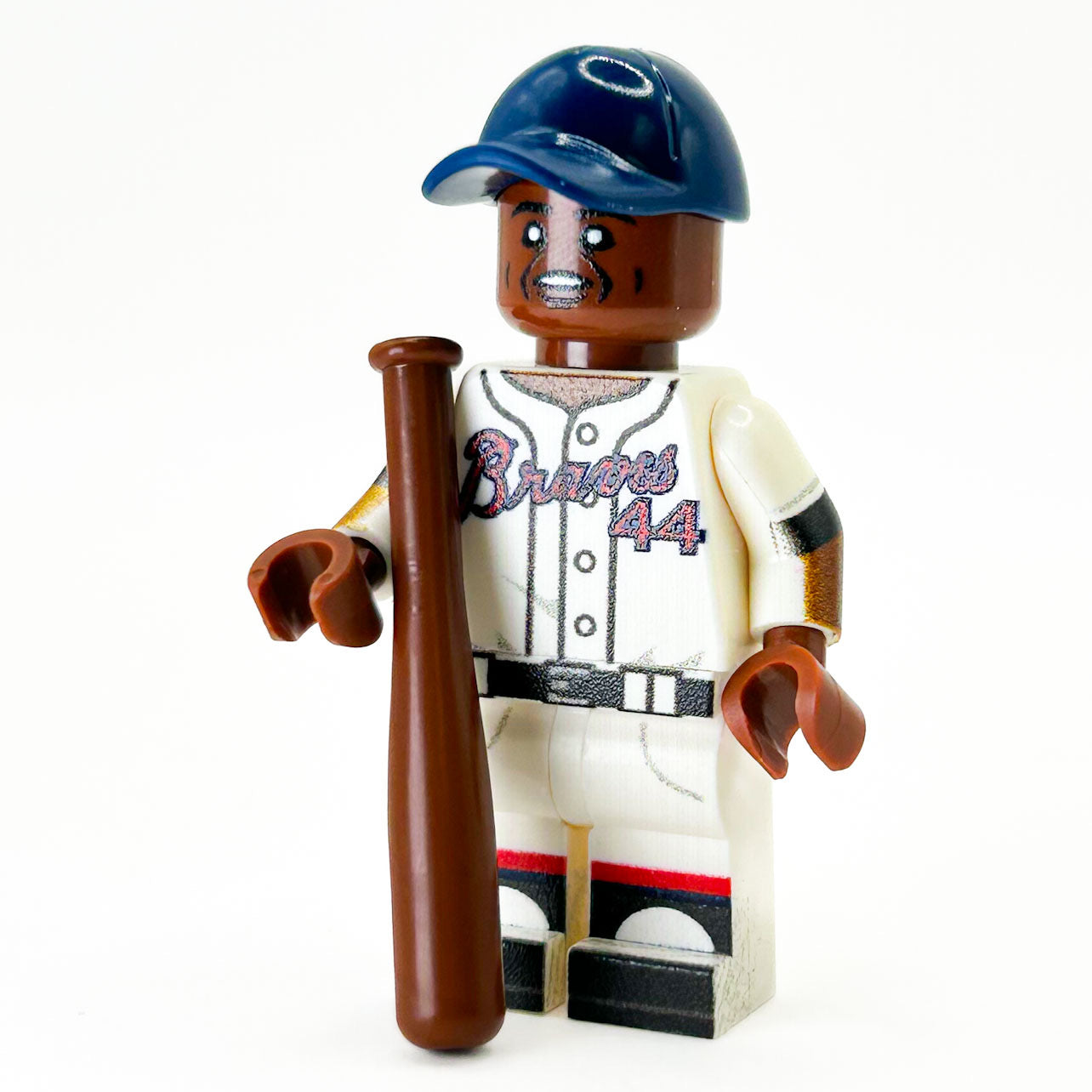 Hammerin Hank Atlanta #44 Baseball Player Minifig made using LEGO parts - B3 Customs