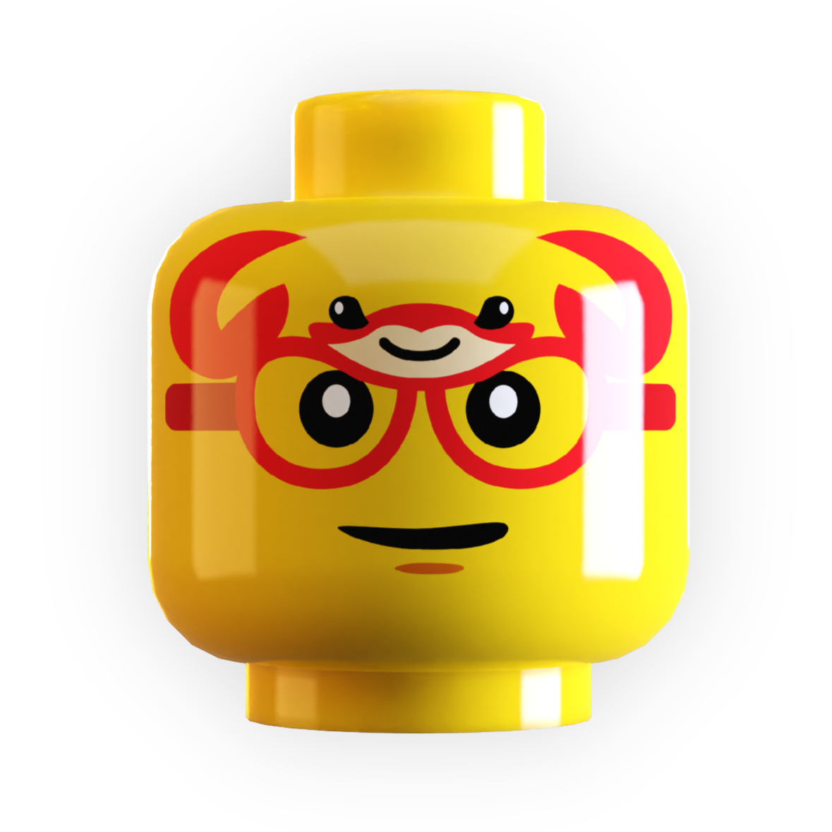 Crab / Beach Sunglasses on Minifig Head made using LEGO part