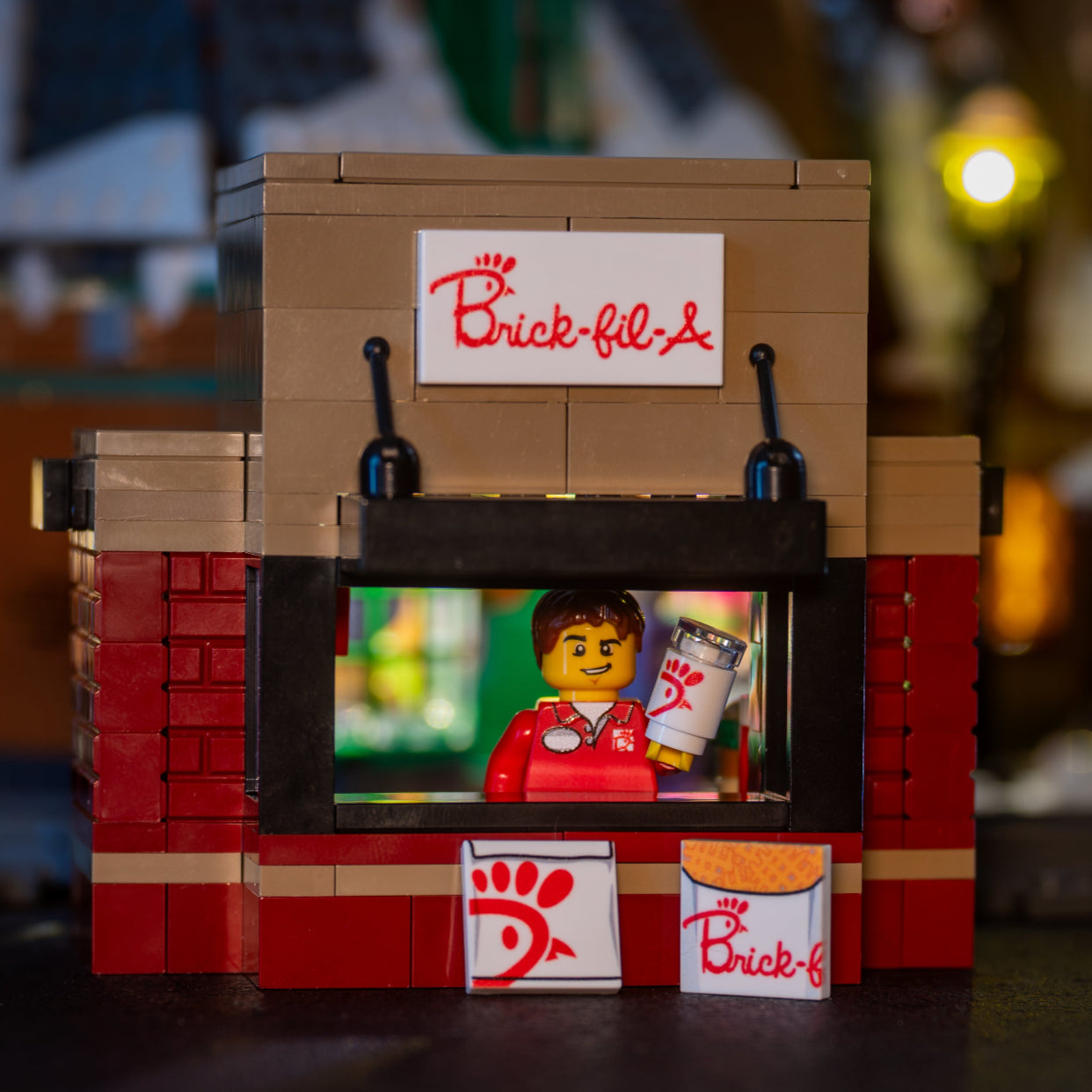 Brick-Fil-A Food Stand with Employee Minifig