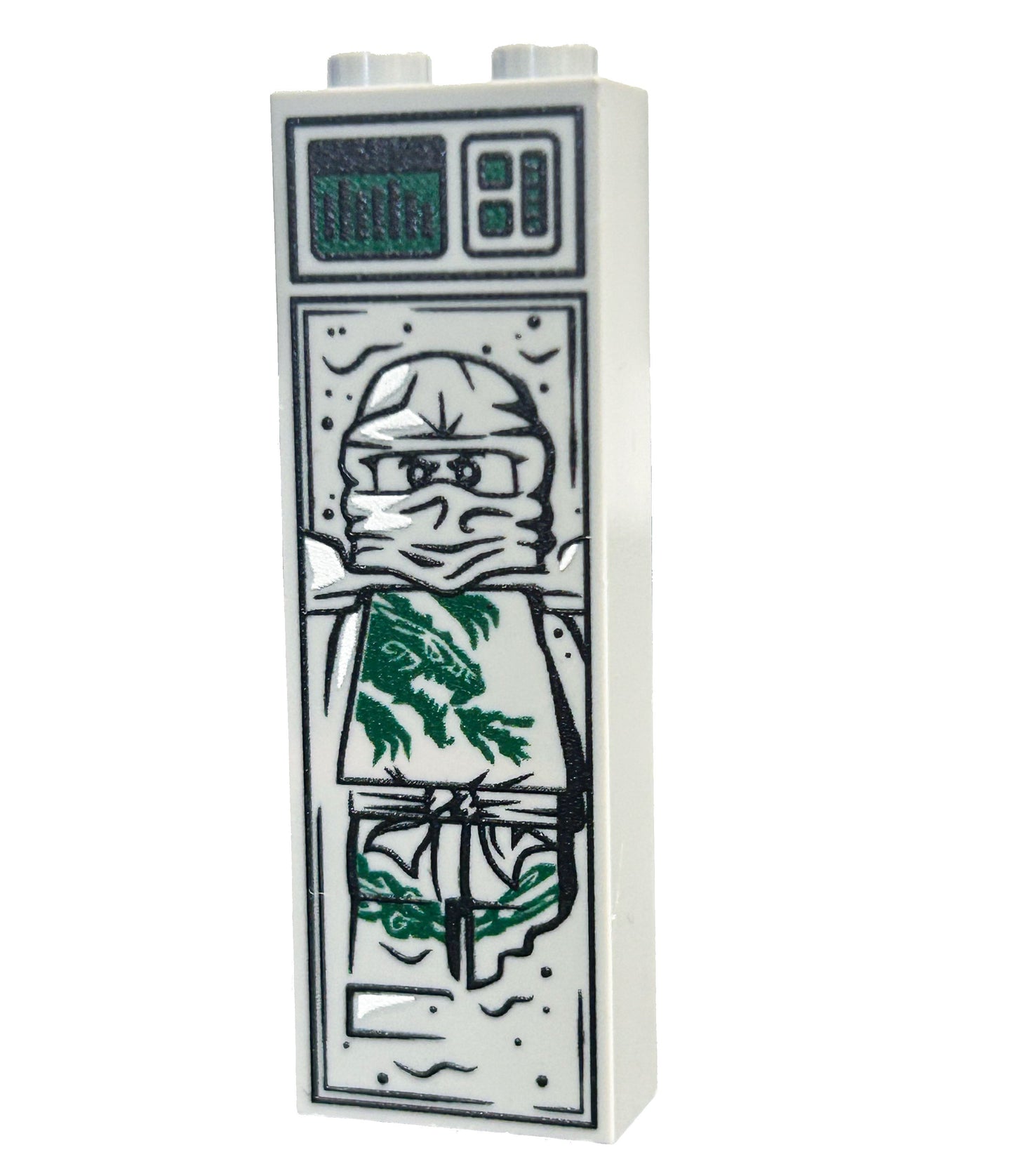 Green Ninja in Carbonite (1x2x5 Brick)
