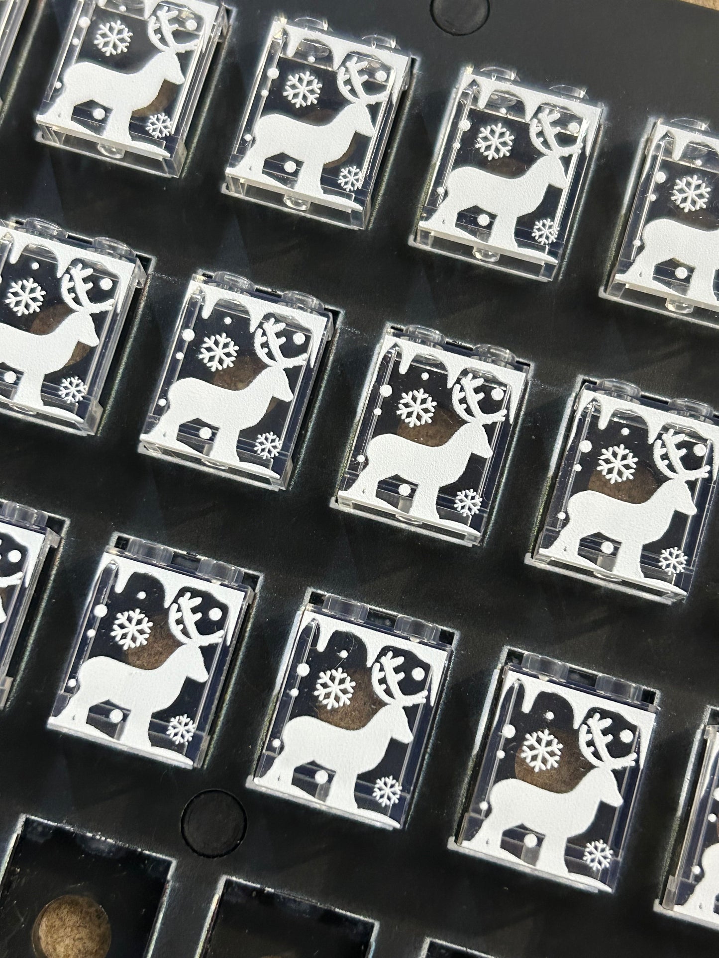 Winter Village Window with Reindeer made 1x2x2 Panel - B3 Customs