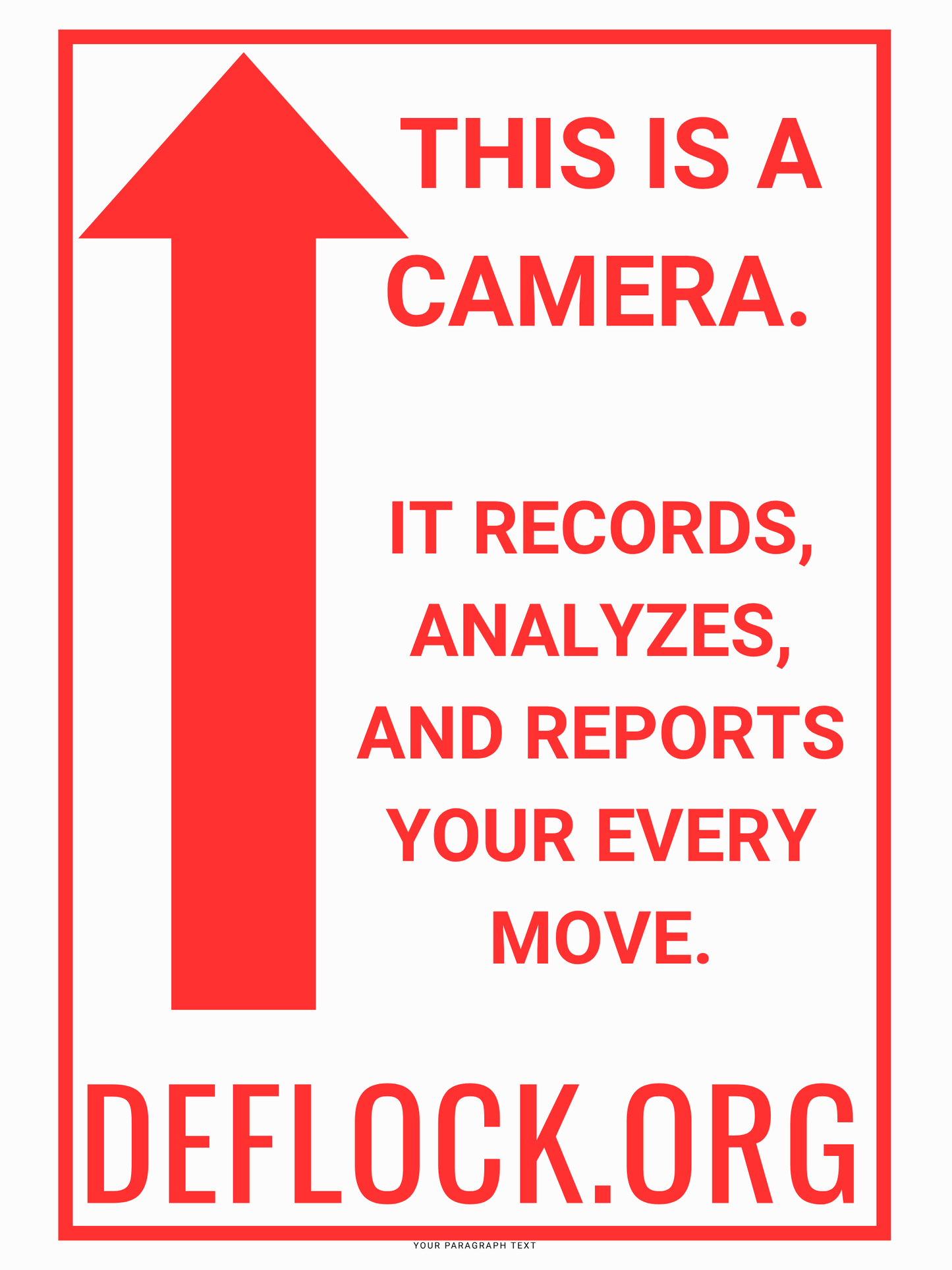 This is a Camera - deflock.me Vertical Yard sign