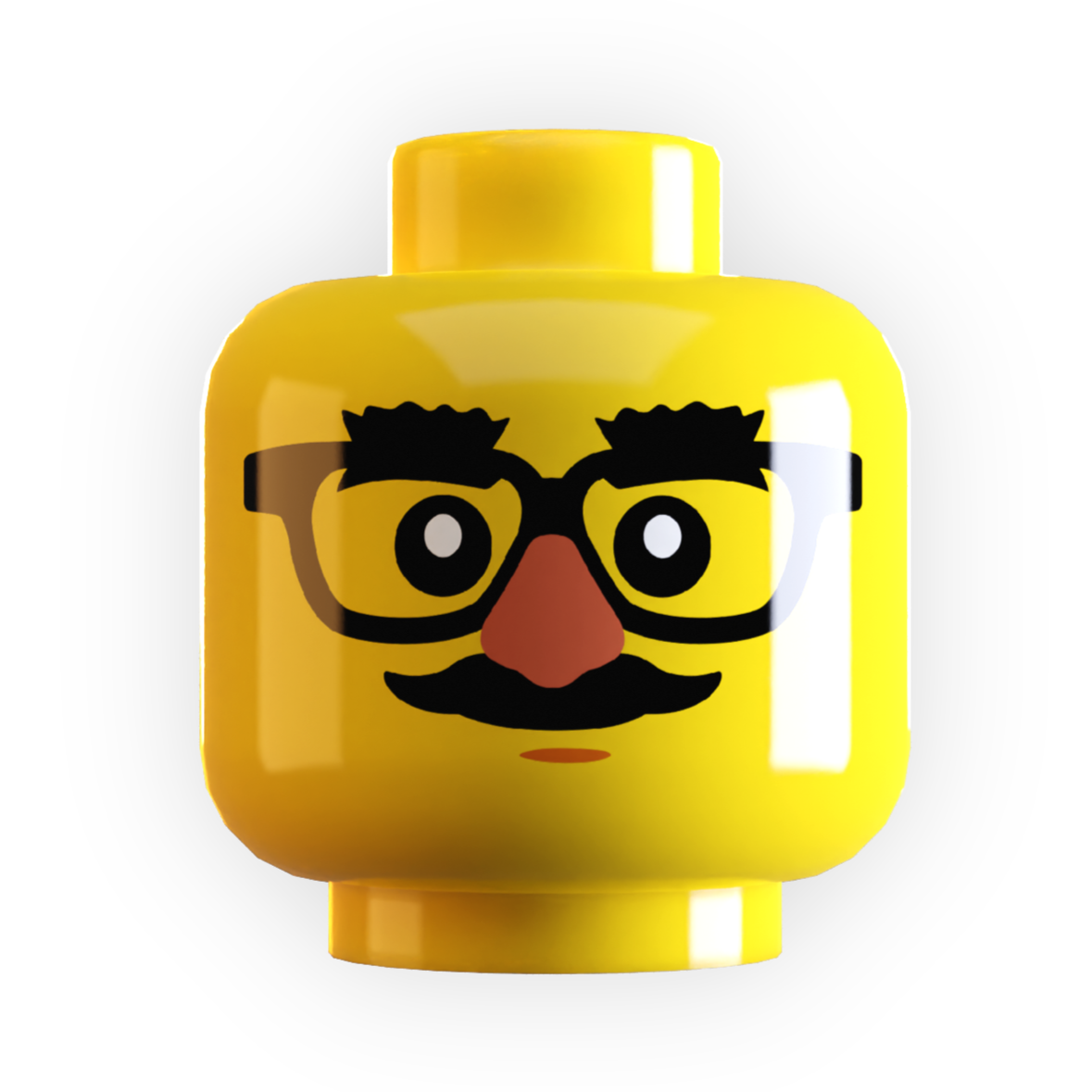 Funny Glasses on Minifig Head made using LEGO part