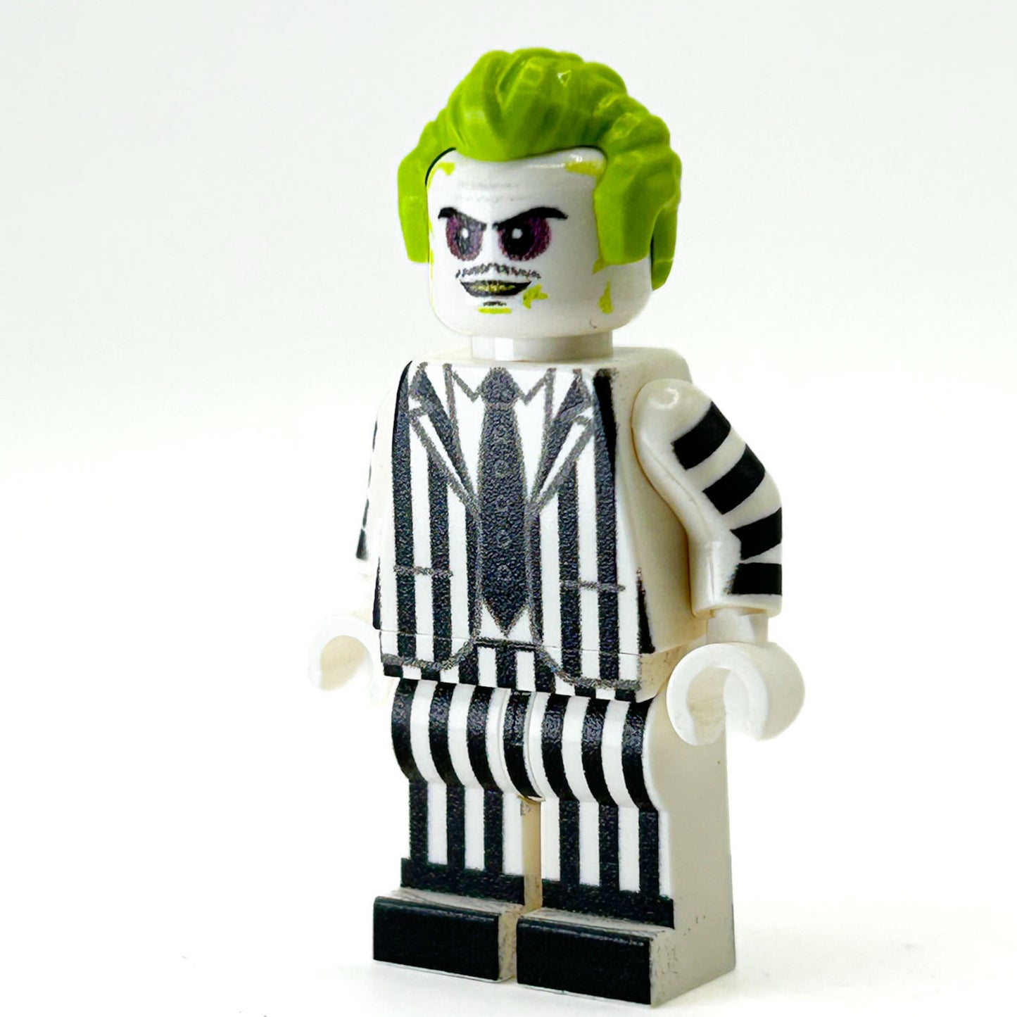 Beetlejuice Minifig made using LEGO parts