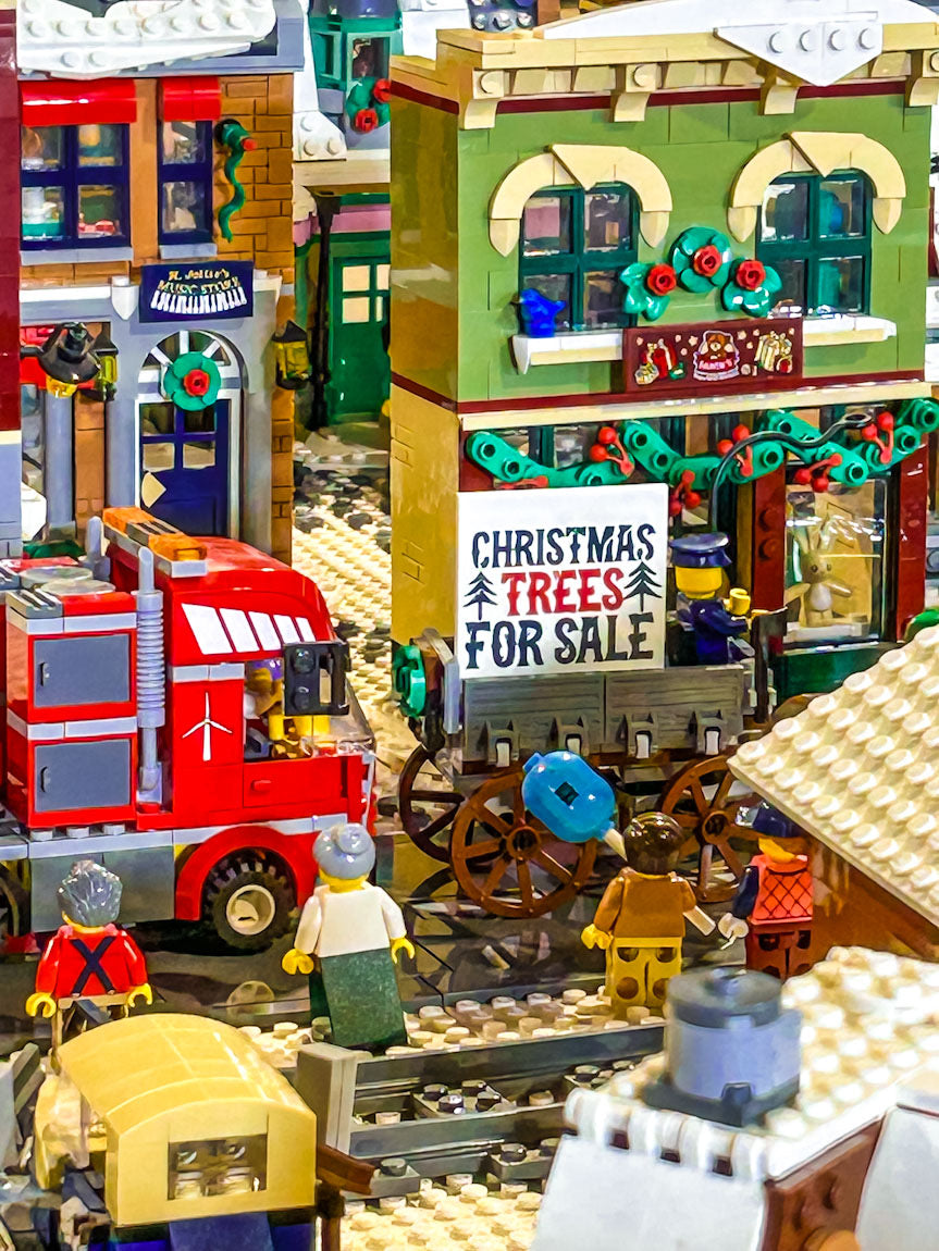 Christmas Trees for Sale Sign (6x6 Tile), B3 Customs made using LEGO parts