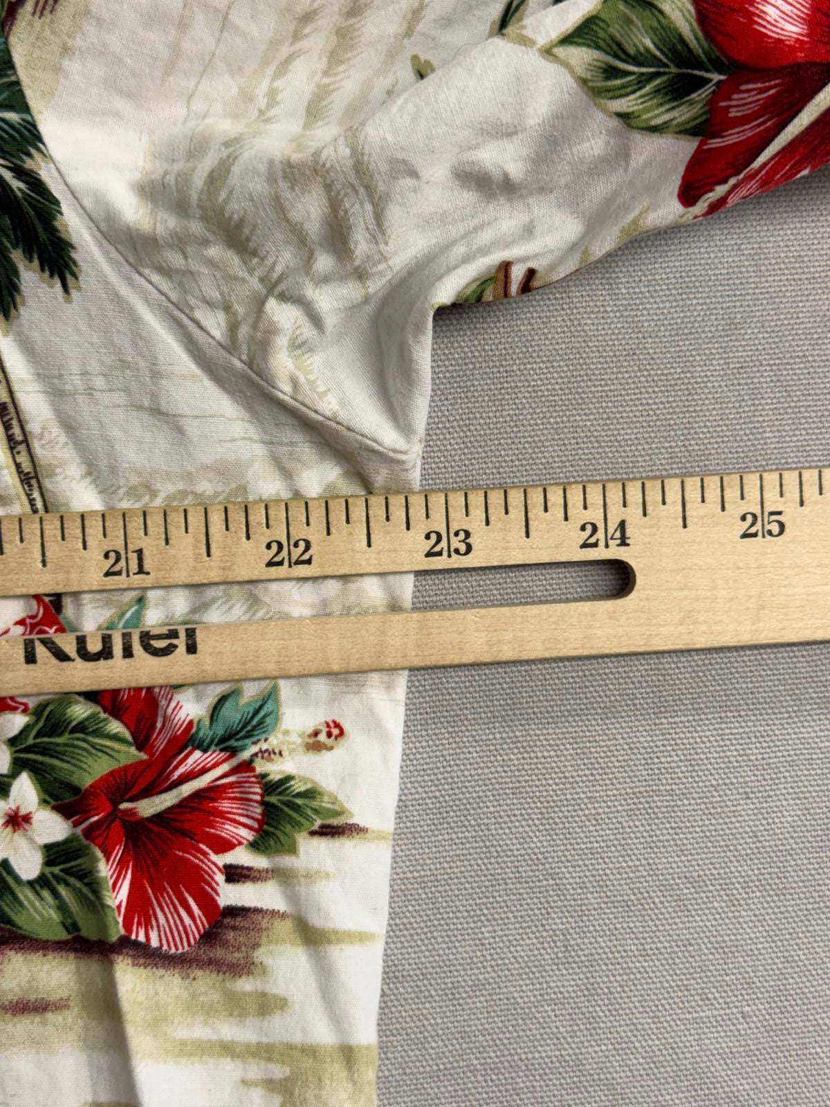 Ky's Men Hawaiian Shirt Surfing Santa Made in Hawaii Shirt L