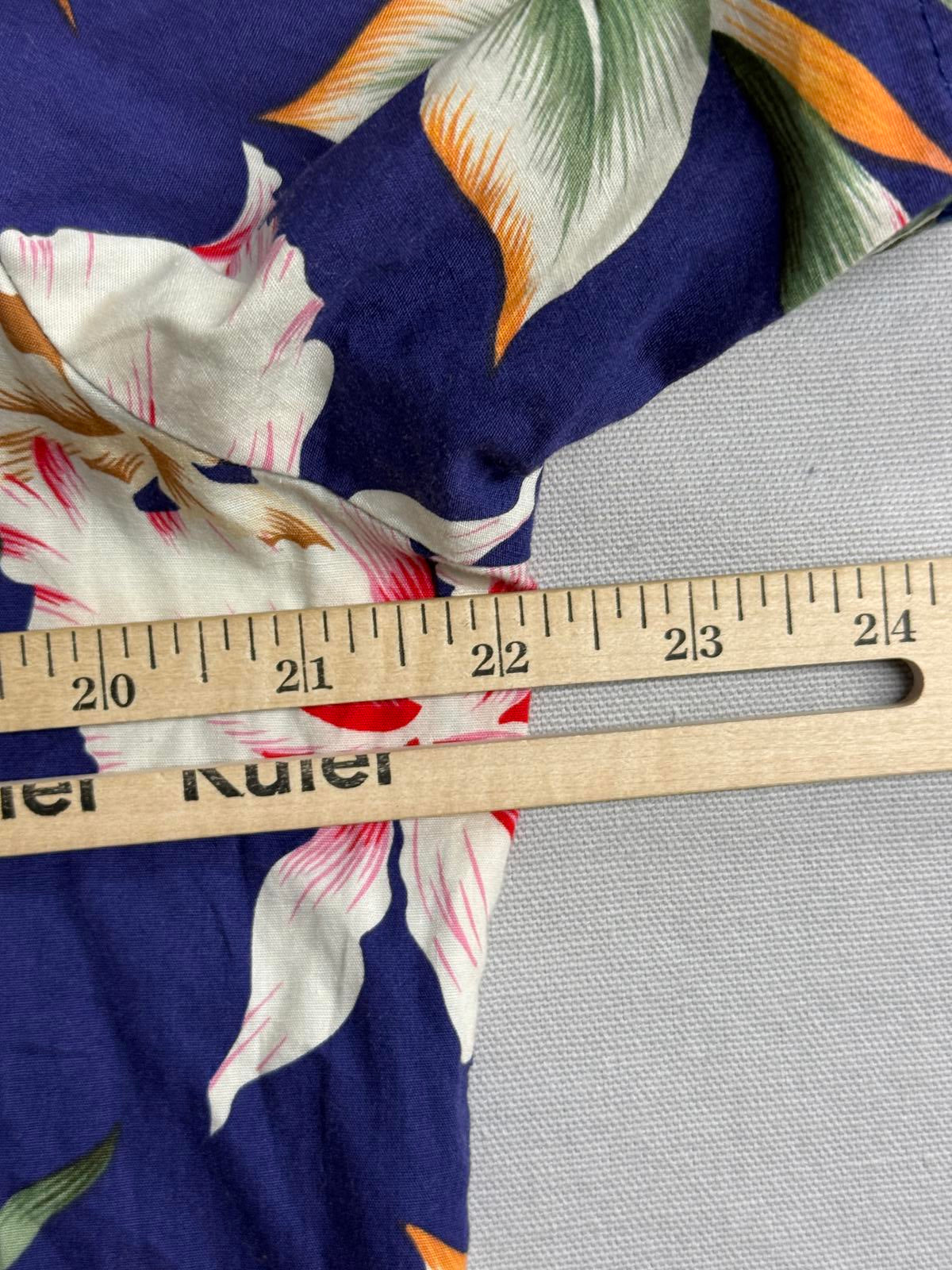 Ky's Hawaiian Flower Shirt Pocketless Made in Hawaii Shirt M