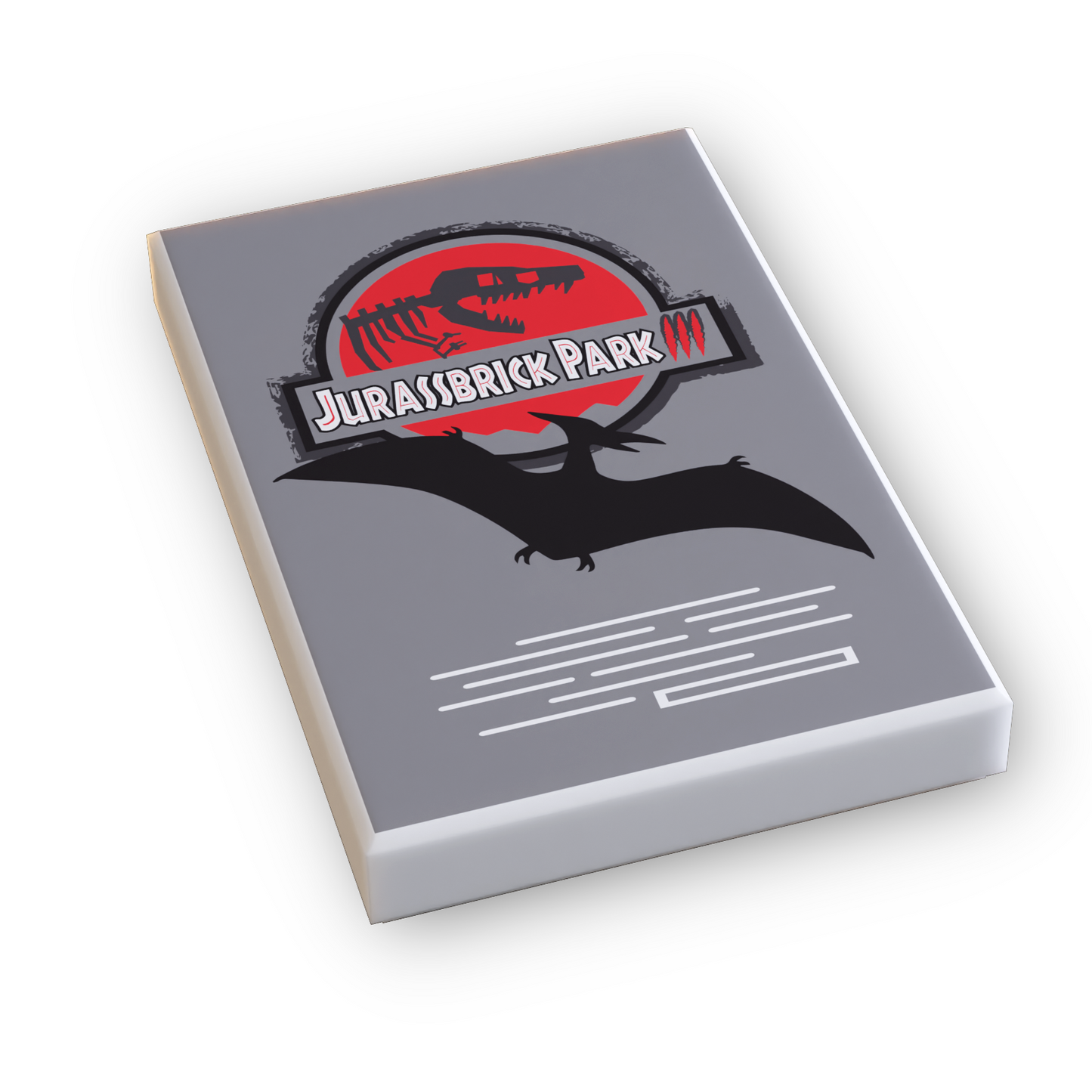 Jurassbrick Park 3 Movie Cover (2x3 Tile)