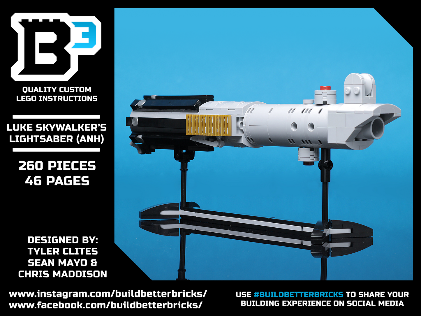 Luke Skywalker's A New Hope Lightsaber w/ Stand made using LEGO parts (Life-Size)