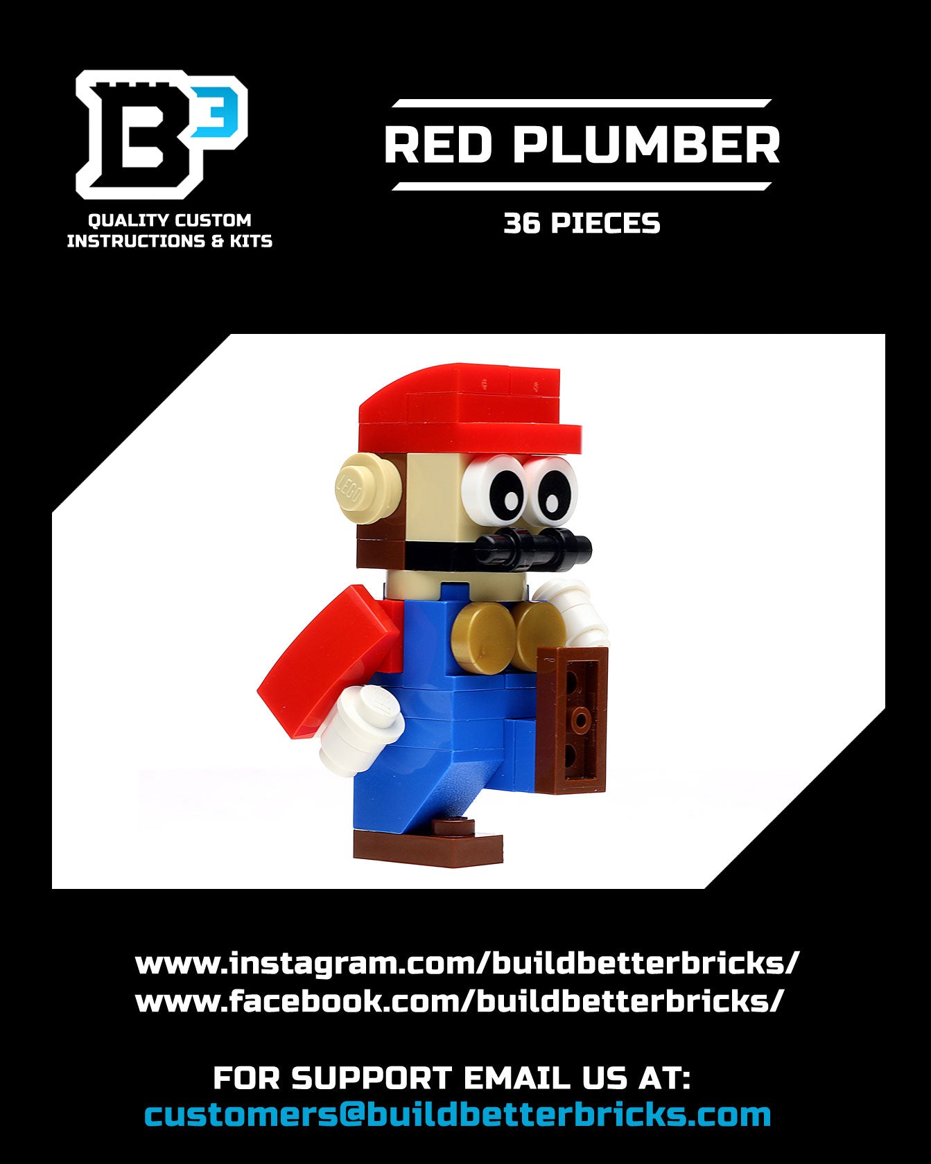 The Red Plumber made using LEGO parts