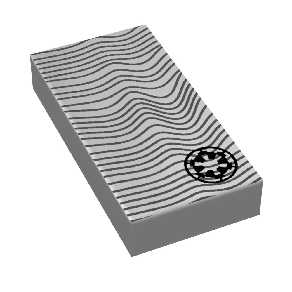 Beskar - Printed 1x2 Tile made using LEGO part