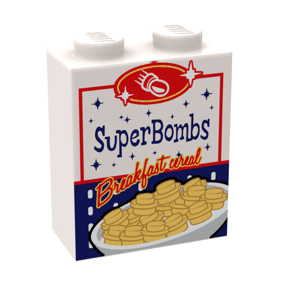 Super Bombs Fallout Cereal Custom Printed 1x2x2 Brick - B3 Customs