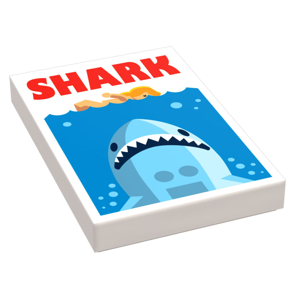 Shark Movie Cover (2x3 Tile) made using LEGO part