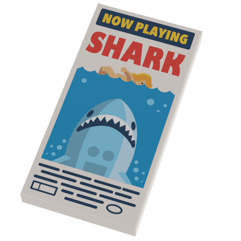 Shark Now Playing Movie Poster (2x4 Tile) - B3 Customs