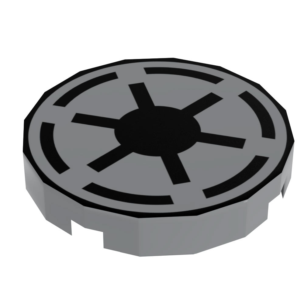 Republic Crest - Custom Printed Star Wars 2x2 Round Tile made using LEGO part
