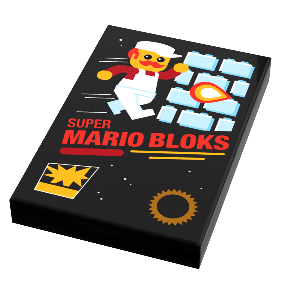 Custom Super Mario Bloks Video Game Cover (2x3 Tile)