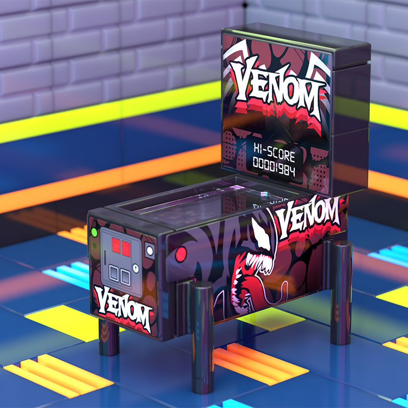 Venom Pinball Arcade Machine Building Set made using LEGO parts