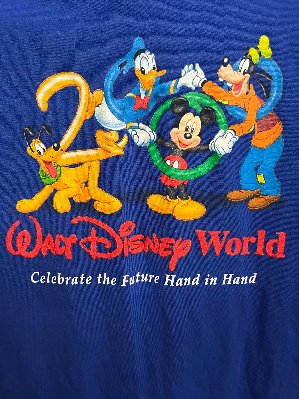 Y2K Walt Disney World 2000 T-shirt Celebrate Hand in Hand -M