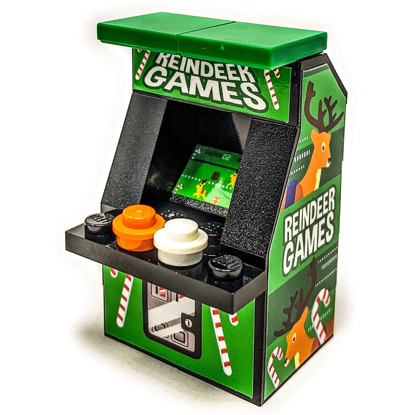 Reindeer Games Arcade Machine Toy Building Kit made using LEGO parts - B3 Customs