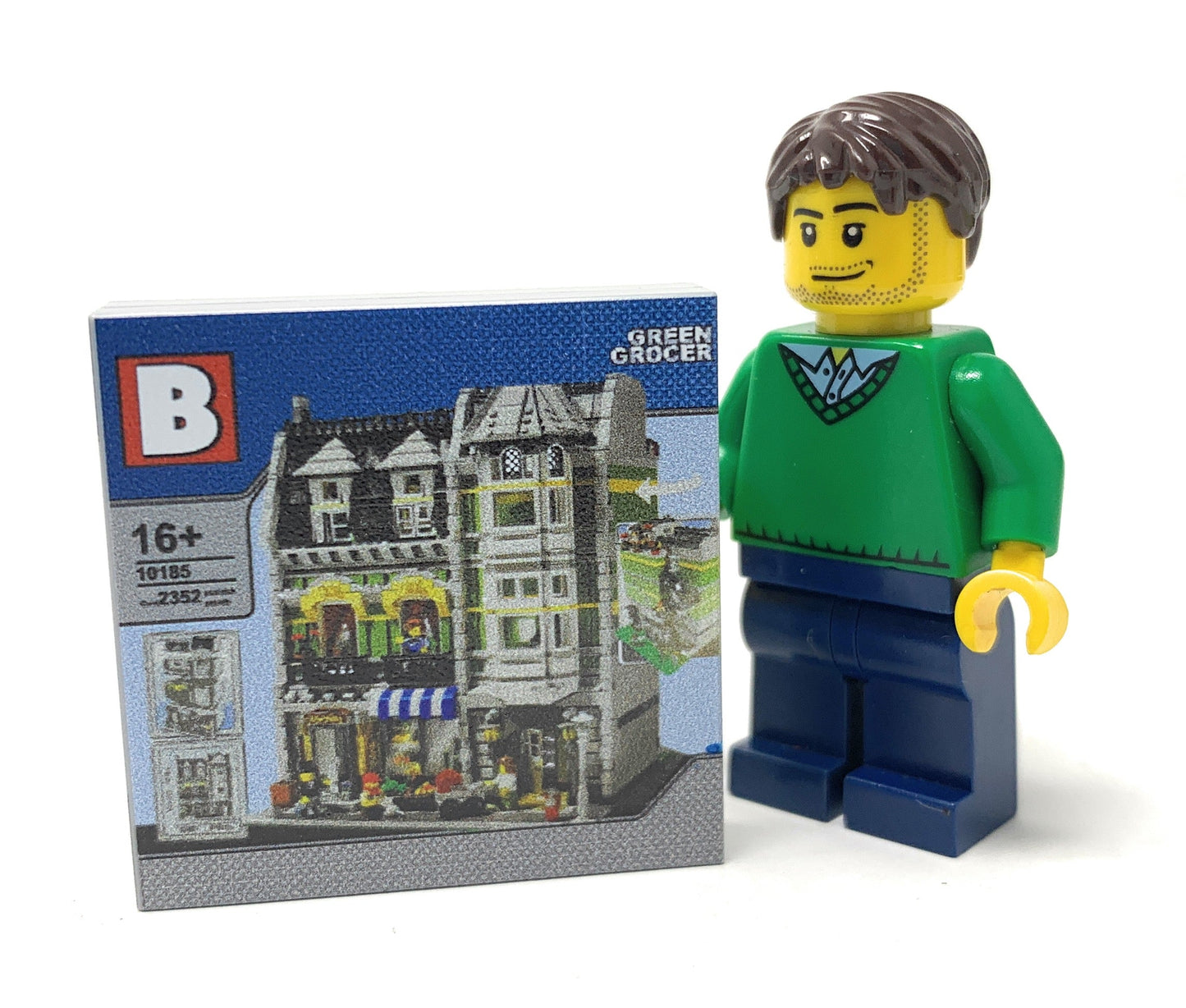 Custom Green Grocer Modular Minifig Scale Set (4x4 Tile) made using LEGO part - B3 Customs