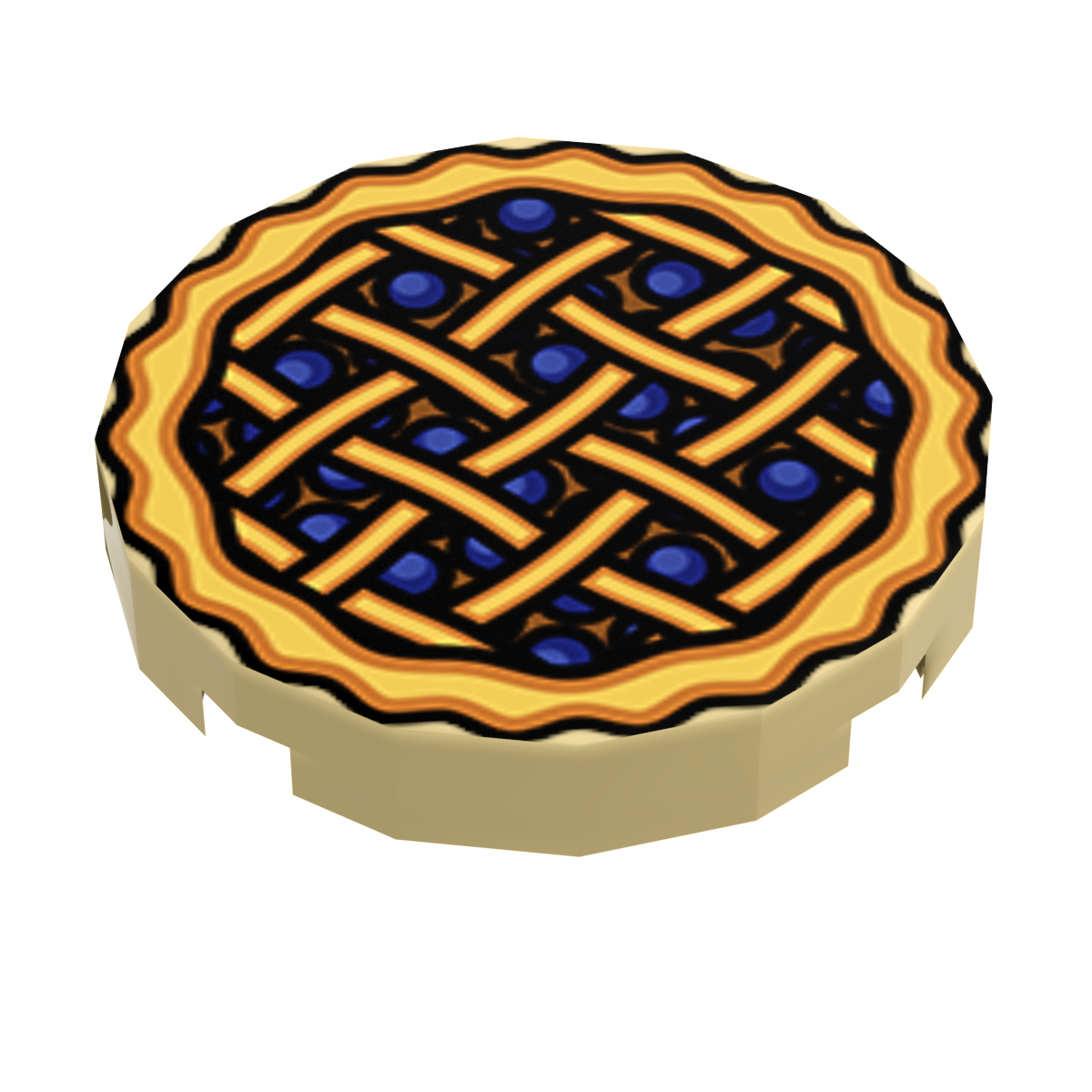 Blueberry Pie (2x2 Tile) made using LEGO part - B3 Customs