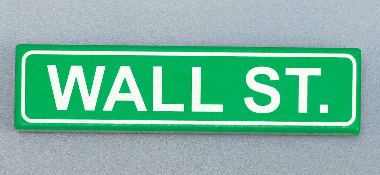 Wall St. (Street Signage) - Custom Part (1x4 Tile)