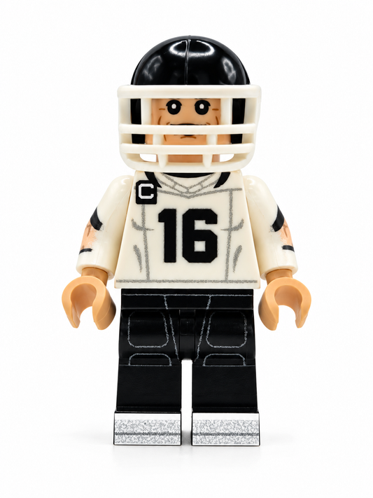 #16 QB Jax Football Player Minifig made using LEGO parts - B3 Customs