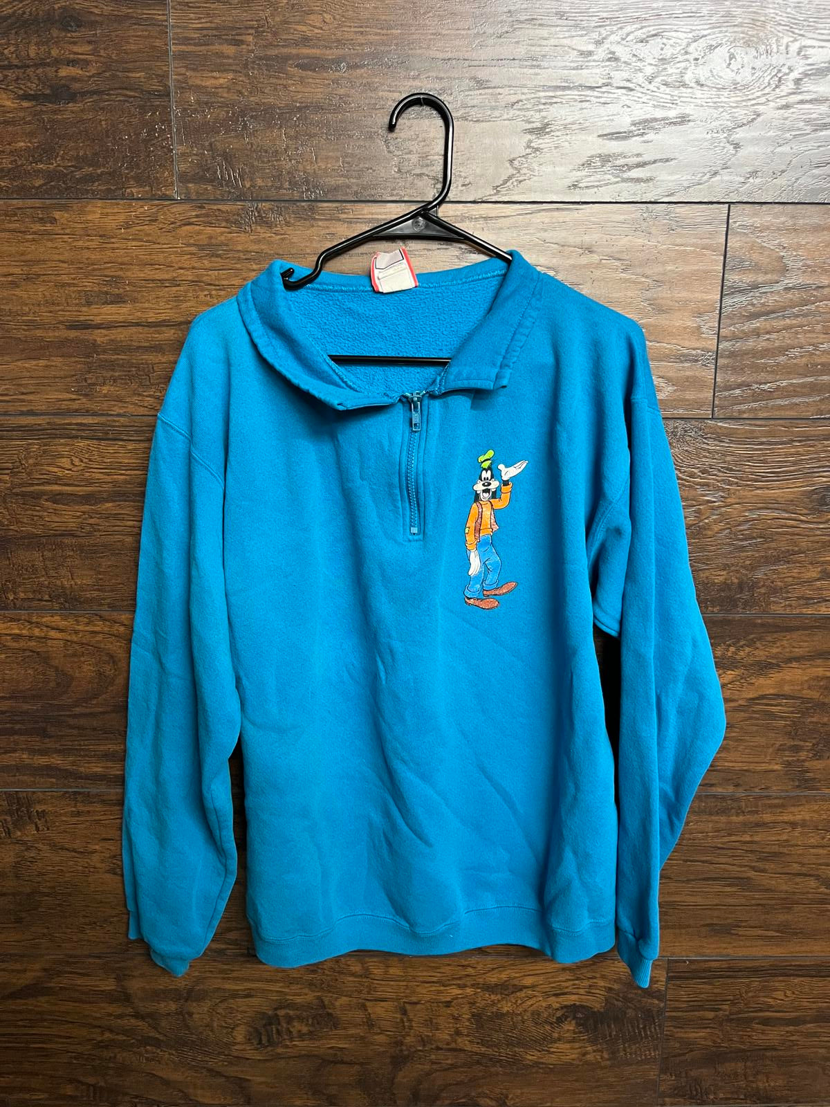 Disney Goofy Quarter Zip Crewneck Sweatshirt Made in USA