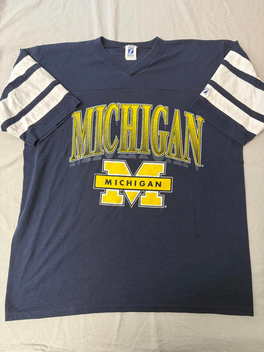 VTG 90s University of Michigan Wolverines T-shirt Jersey  XL