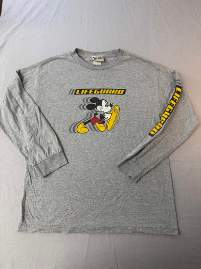 Y2K Disney Mickey Mouse Lifeguard Long Sleeve Tee - M