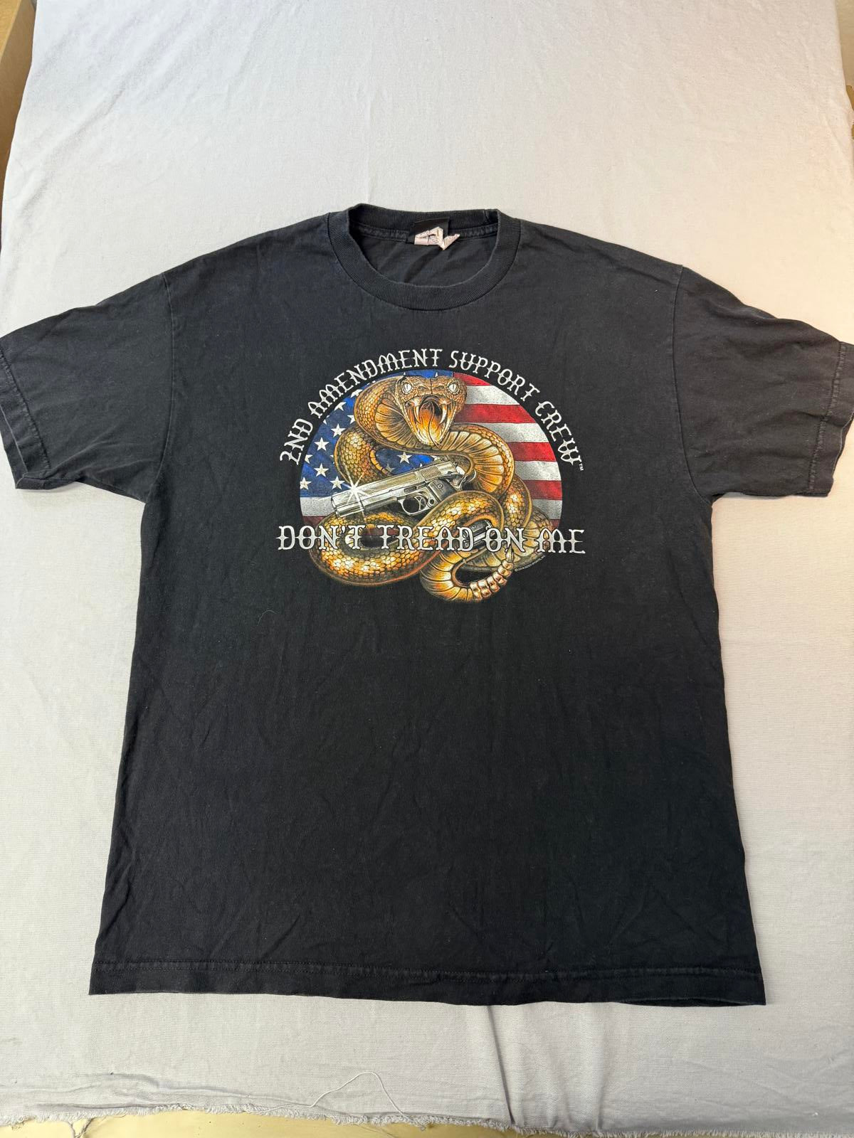 Biker T-shirt MM Parts Motorcyle tee 2nd Amendment Support L
