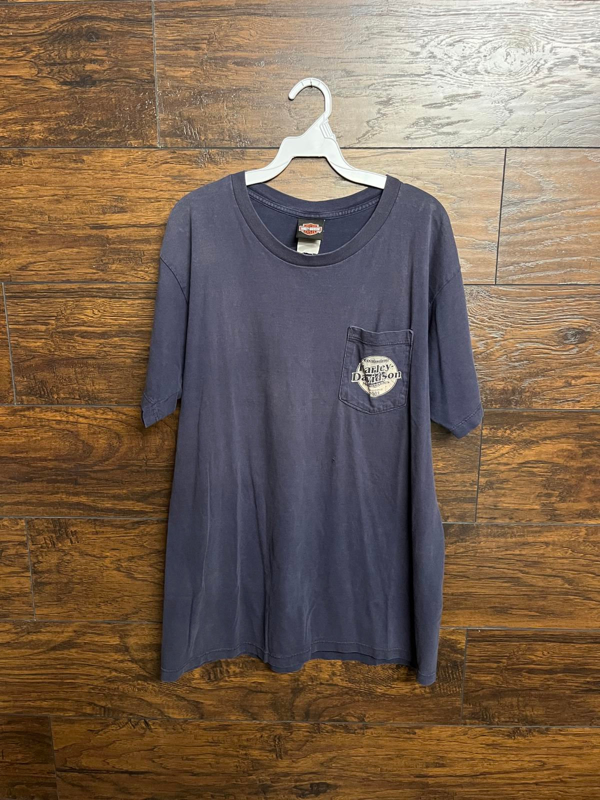 Faded Harley Davidson Pocket Tee Aces Fire Dice - XL