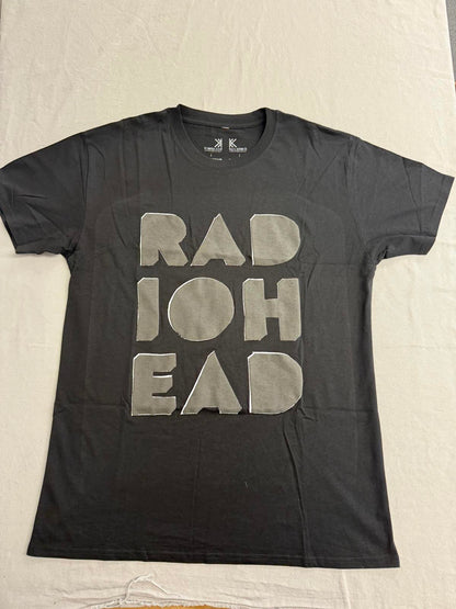 Radiohead Band T-shirt Debossed - Fabric Lettering Waste Clothing