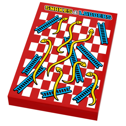 Snakes & Ladders - Custom Printed 2x3 Tile made with LEGO part