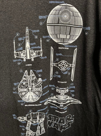 Star Wars Blue Print T-shirt Disney Parks Exlcusive Ringer