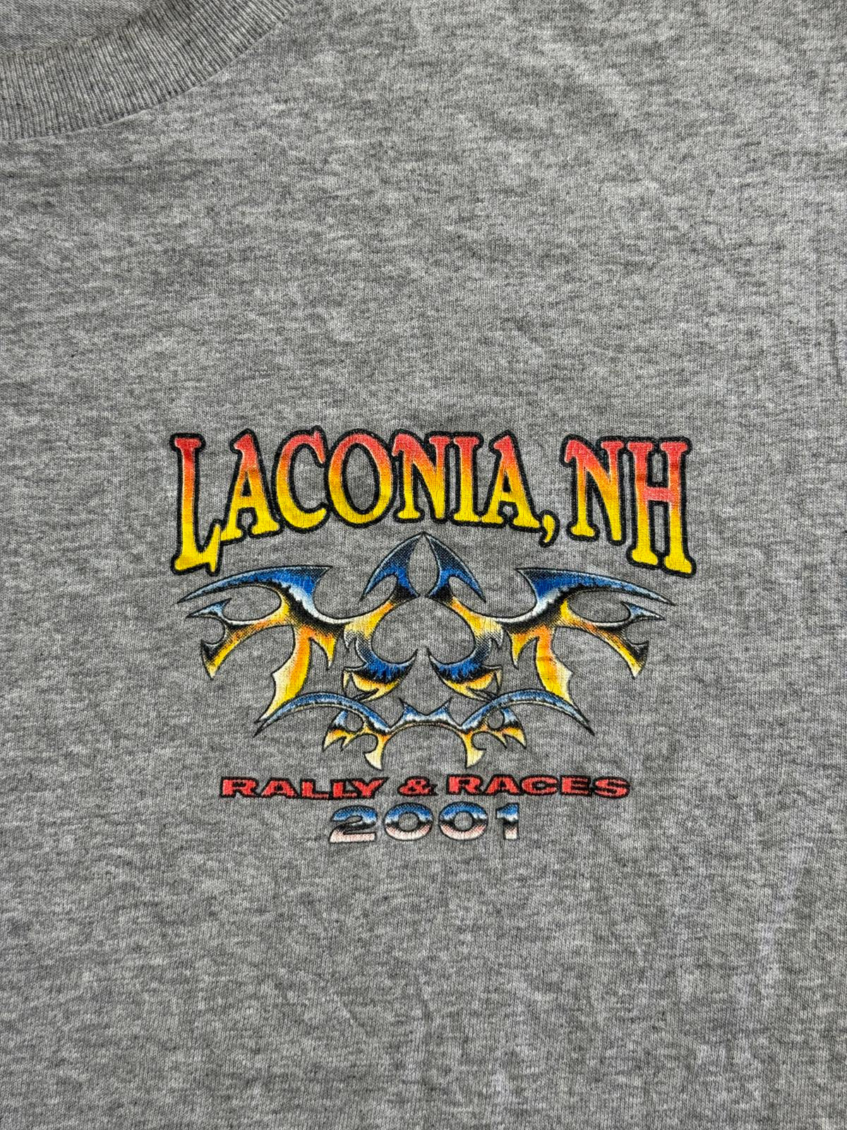 Y2K Tribal Biker T-shirt Laconia New Hamsphire Rally & Races