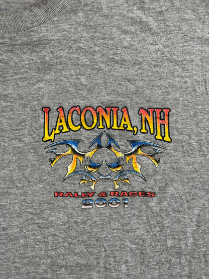Y2K Tribal Biker T-shirt Laconia New Hamsphire Rally & Races