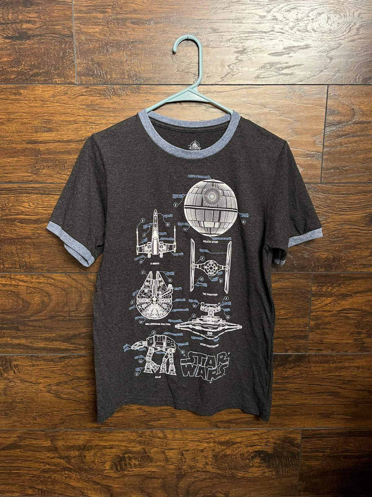 Star Wars Blue Print T-shirt Disney Parks Exlcusive Ringer