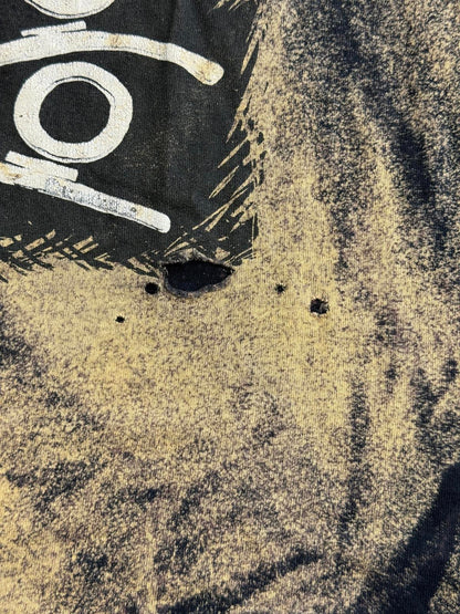 Vintage 80s Biker Skull Tshirt Born Bad to Tha Bone Thrashed