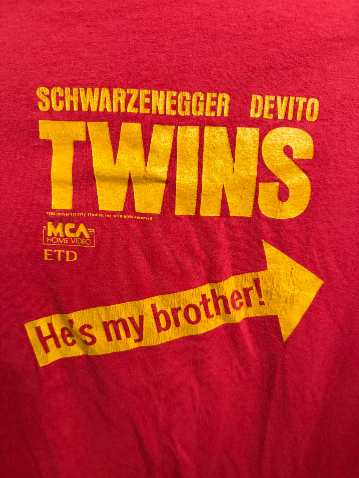 VTG Twins Movie Promo T-shirt 1988 Schwarzenegger Devito