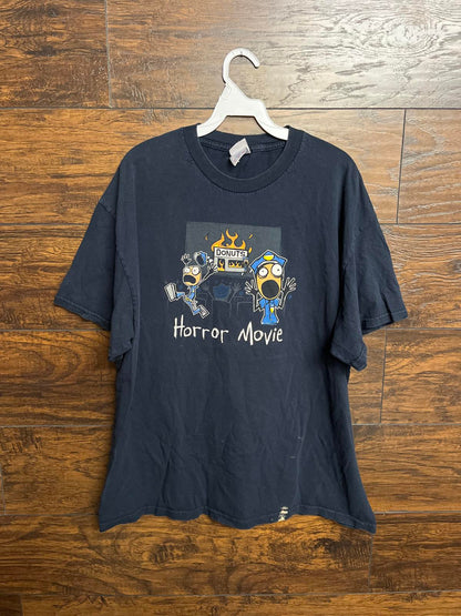 Y2K T-shirt Cops Horror Movie Donut Shop Fire Funny Tee XL