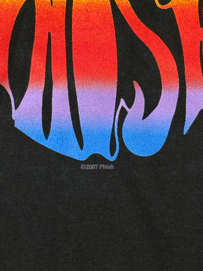 Phish T-shirt - Classic Phish Fish Logo Rainbow Print 2007 S