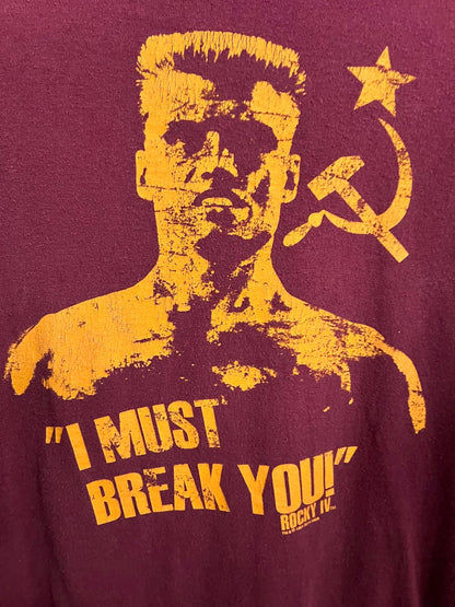 VTG Rocky IV Movie T-shirt Dolph Lundgren I Must Break You