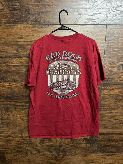 Las Vegas Harley Davidson T-shirt Red Rock Tee - L