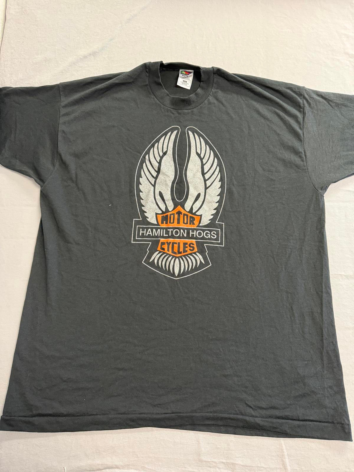 Vintage Biker T-shirt Born To Be Wild Hamilton Hogs XXL