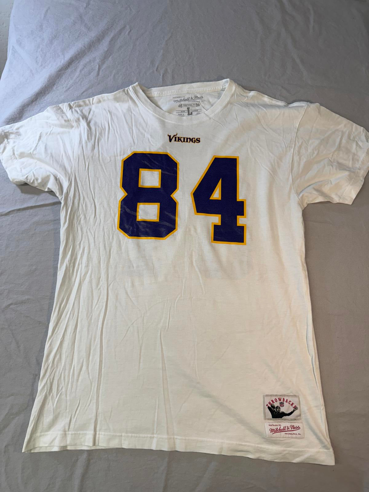 Vikings Randy Moss 84 T-shirt Jersey Mitchell Ness Throwback