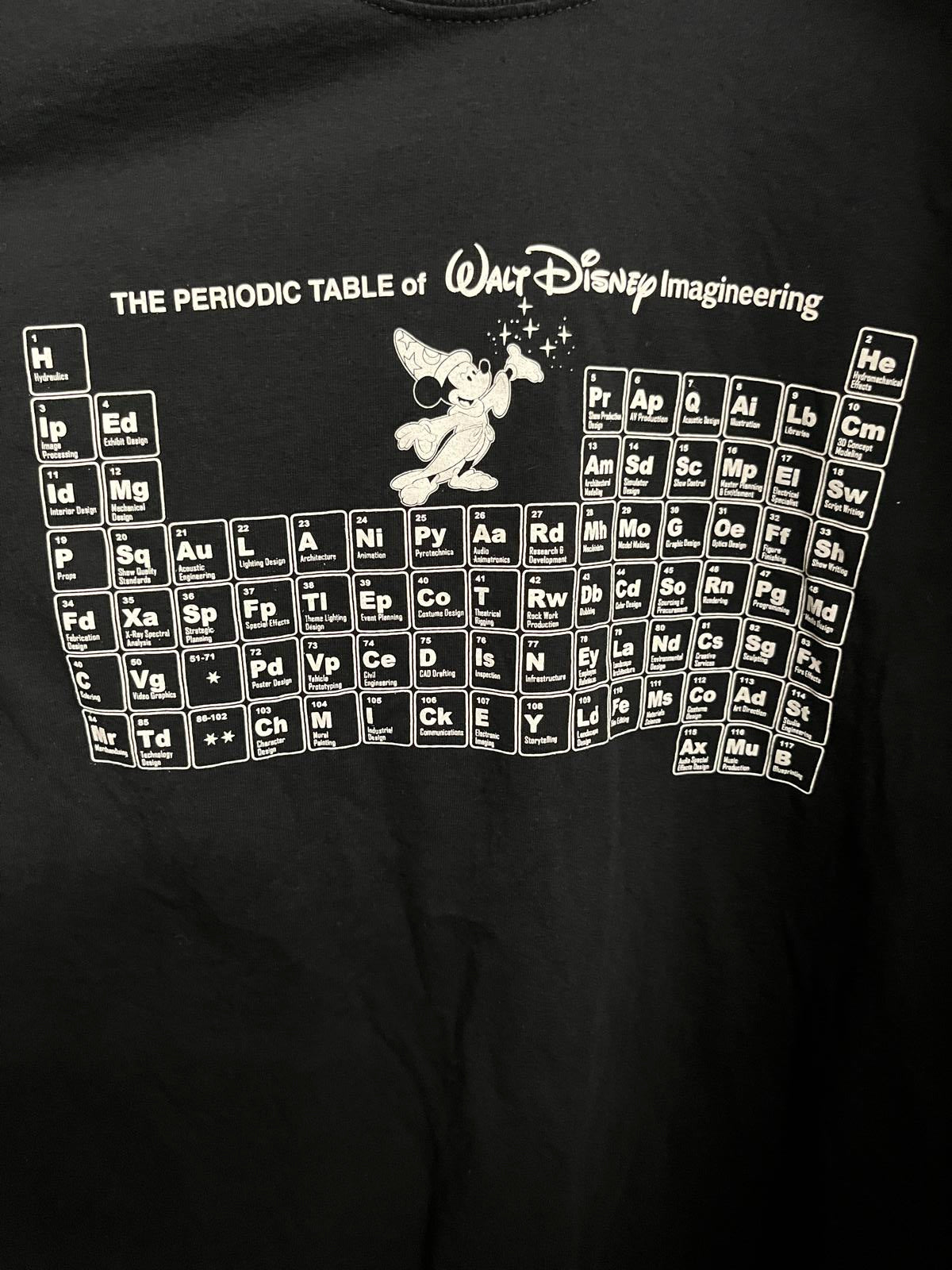 Periodic Table Walt Disney Imagineering Exclusive Shirt - L