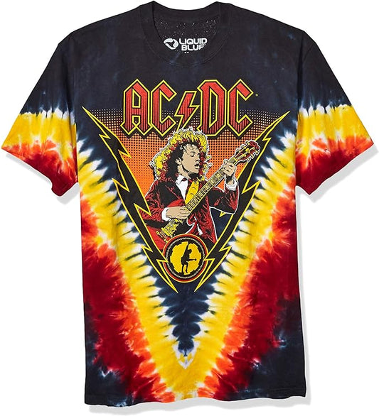 ACDC Tie Dye Angus Liquid Blue Mens T-shirt